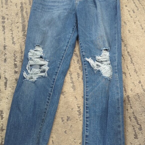 Levi's 721 high rise skinny distressed raw hem jeans premium Big E - Picture 4 of 10